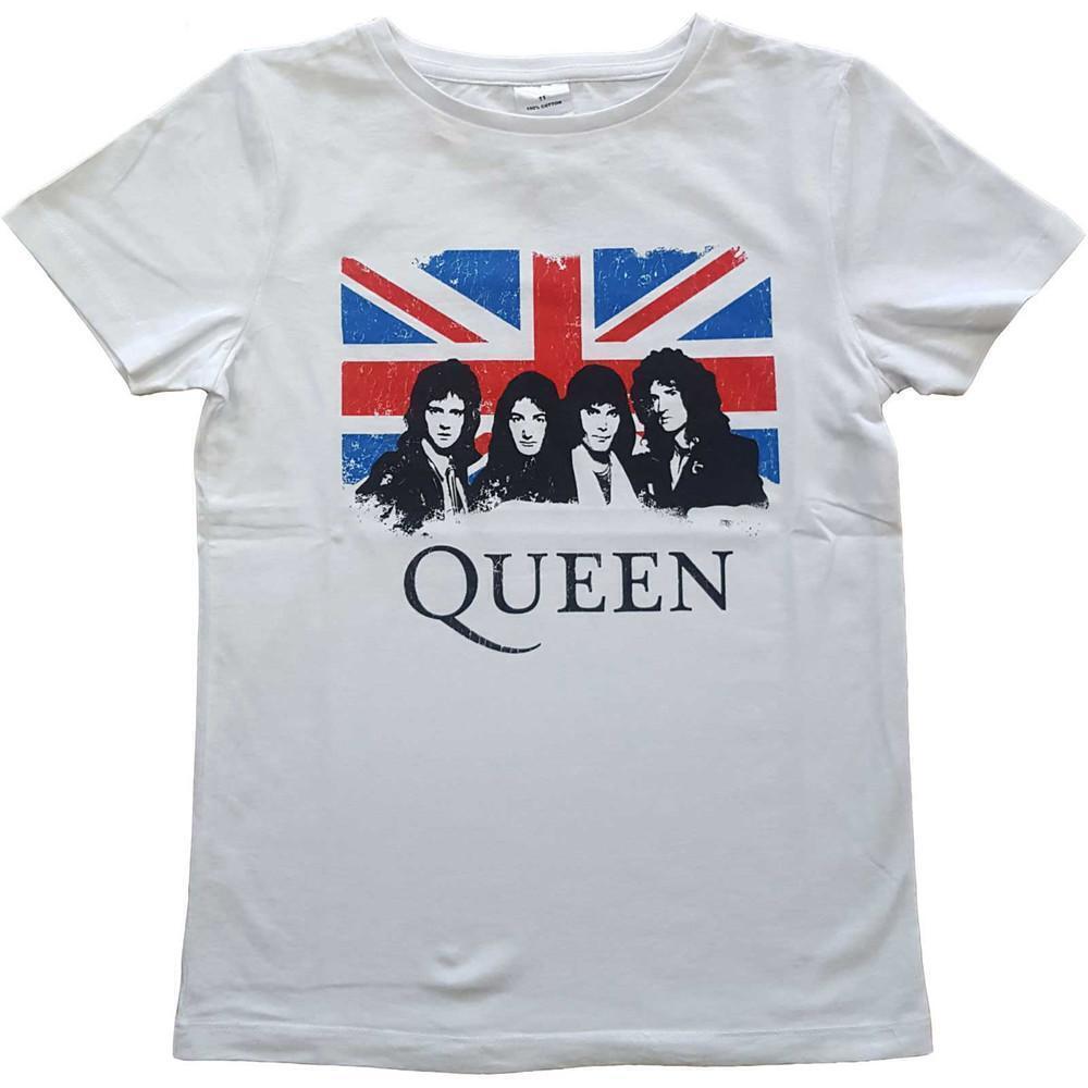 Queen Kids T Shirt Union Jack White